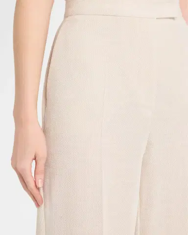 Max Mara Attinia Wide-Leg Wool Pique Trousers | Thumbnail 5