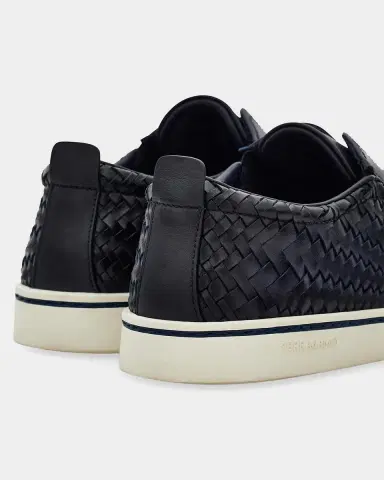 Ferragamo Men's Woven Leather Slip-On Derby Sneakers | Thumbnail 4 Ferragamo Men's Woven Leather Slip-On Derby Sneakers | Thumbnail 4