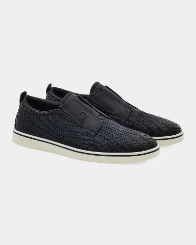 Ferragamo Men's Woven Leather Slip-On Derby Sneakers | Thumbnail 7 Ferragamo Men's Woven Leather Slip-On Derby Sneakers | Thumbnail 7
