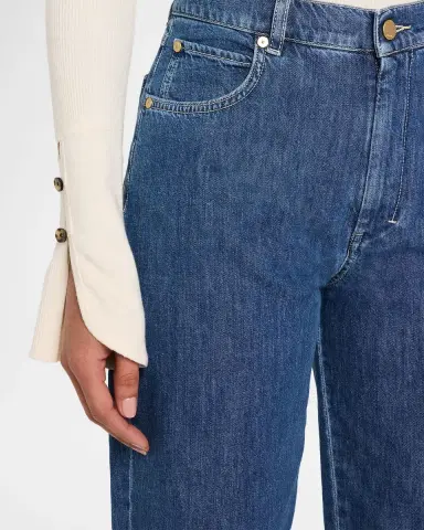 Max Mara Asia Cropped Cotton Denim Candle-Leg Jeans | Thumbnail 5 Max Mara Asia Cropped Cotton Denim Candle-Leg Jeans | Thumbnail 5