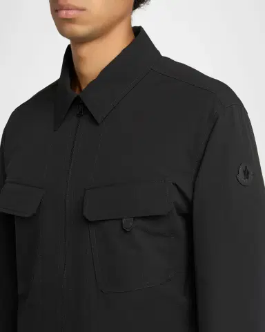 Moncler Men's Polyester Double Pocket Full-Zip Shirt Jacket | Thumbnail 5