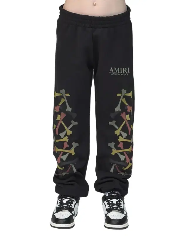 Kid 's Staggered Tiger Cotton Sweatpants, Size 4-12