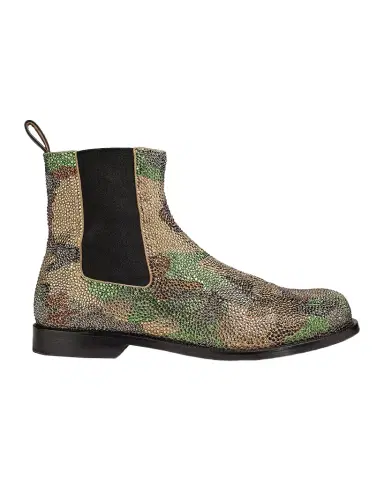 JW Anderson Embellished Camo Suede Chelsea Boots | Thumbnail 1 JW Anderson Embellished Camo Suede Chelsea Boots | Thumbnail 1