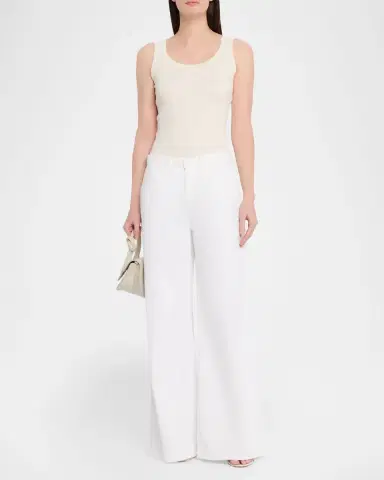 FABIANA FILIPPI Shimmer-Trim Ribbed Jersey Tank Top | Thumbnail 2 FABIANA FILIPPI Shimmer-Trim Ribbed Jersey Tank Top | Thumbnail 2