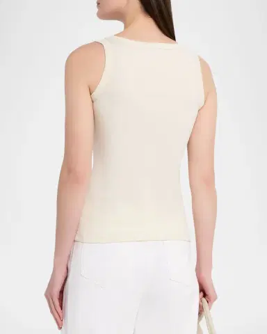 FABIANA FILIPPI Shimmer-Trim Ribbed Jersey Tank Top | Thumbnail 3 FABIANA FILIPPI Shimmer-Trim Ribbed Jersey Tank Top | Thumbnail 3