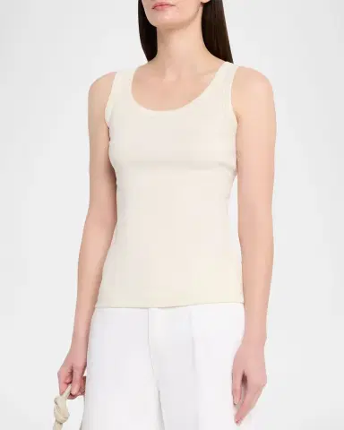 FABIANA FILIPPI Shimmer-Trim Ribbed Jersey Tank Top | Thumbnail 4 FABIANA FILIPPI Shimmer-Trim Ribbed Jersey Tank Top | Thumbnail 4