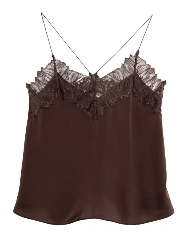 Newin Silk Lace-Trim Cami
