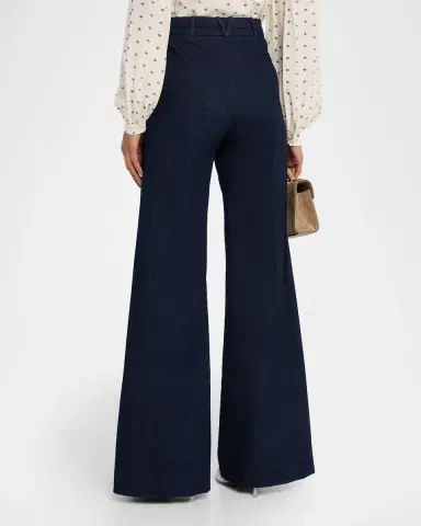 Veronica Beard Crue Wide-Leg Stretch Denim Pants | Thumbnail 3