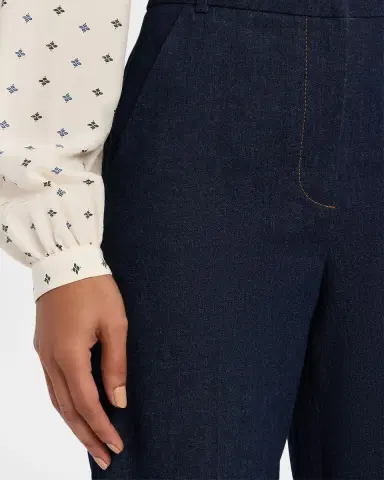 Veronica Beard Crue Wide-Leg Stretch Denim Pants | Thumbnail 5
