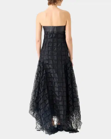 Akris Strapless Trapezoid Embroidered Organza Fringe Maxi Dress | Thumbnail 2 Akris Strapless Trapezoid Embroidered Organza Fringe Maxi Dress | Thumbnail 2