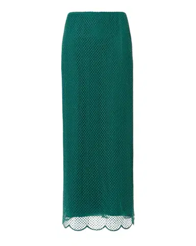 Akris Grid Embroidered Scalloped Midi Skirt | Thumbnail 1