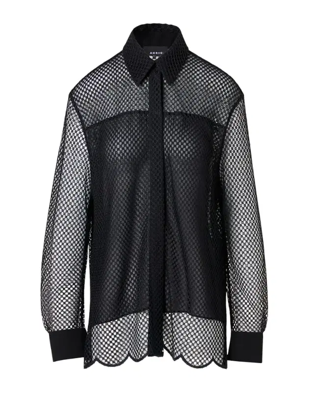 Akris Crochet Button-Front Shirt