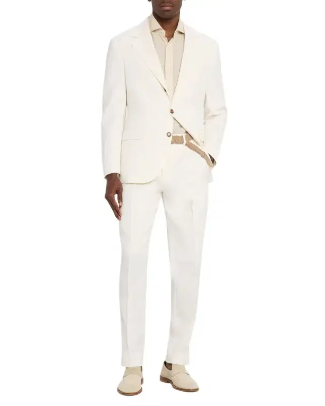 Men 's Solid Wool Tailored Two-Piece Suit