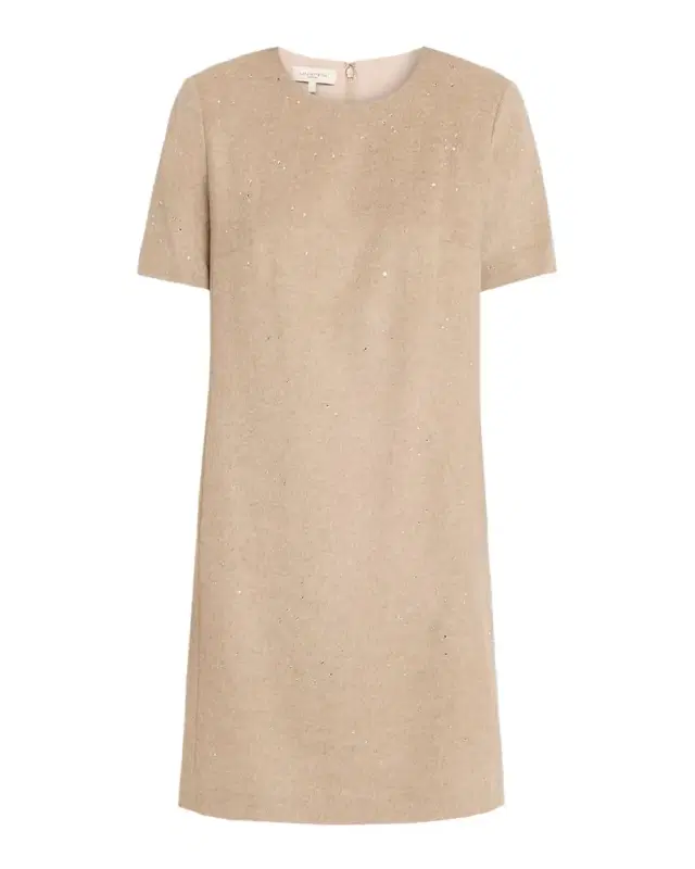Rhinestone Wool-Cashmere Knit Mini Dress