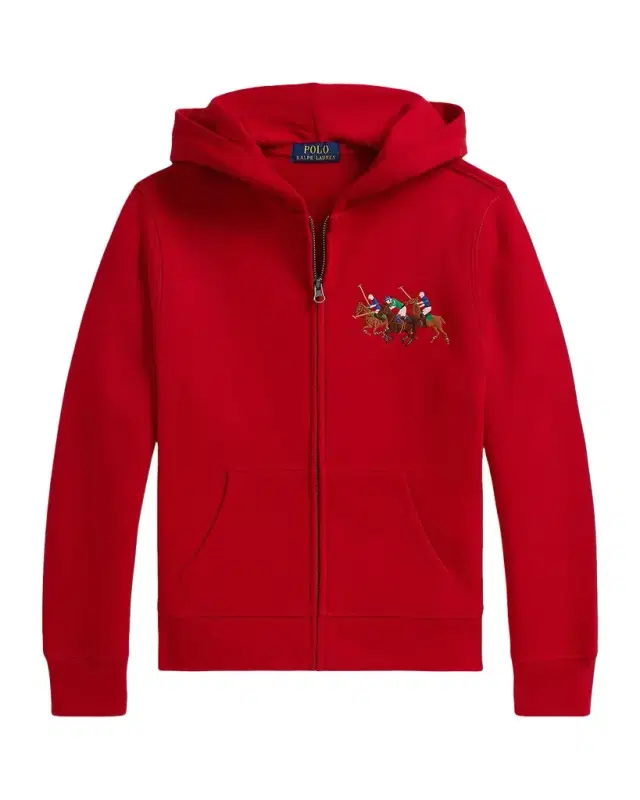 Boy 's Triple-Pony Fleece Full-Zip Hoodie