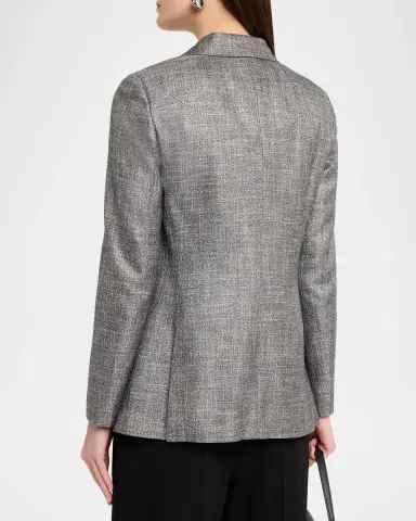Lafayette 148 New York Single-Breasted Twill Blazer | Thumbnail 2