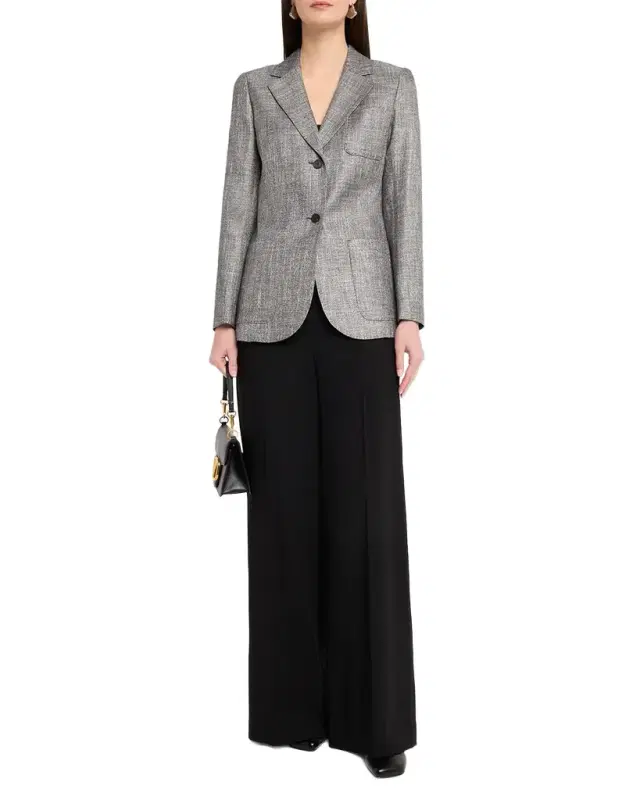 Single-Breasted Twill Blazer