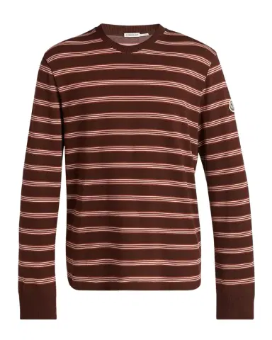Moncler Men's Cotton Triple-Stripe Crewneck Long-Sleeve T-Shirt | Thumbnail 1 Moncler Men's Cotton Triple-Stripe Crewneck Long-Sleeve T-Shirt | Thumbnail 1