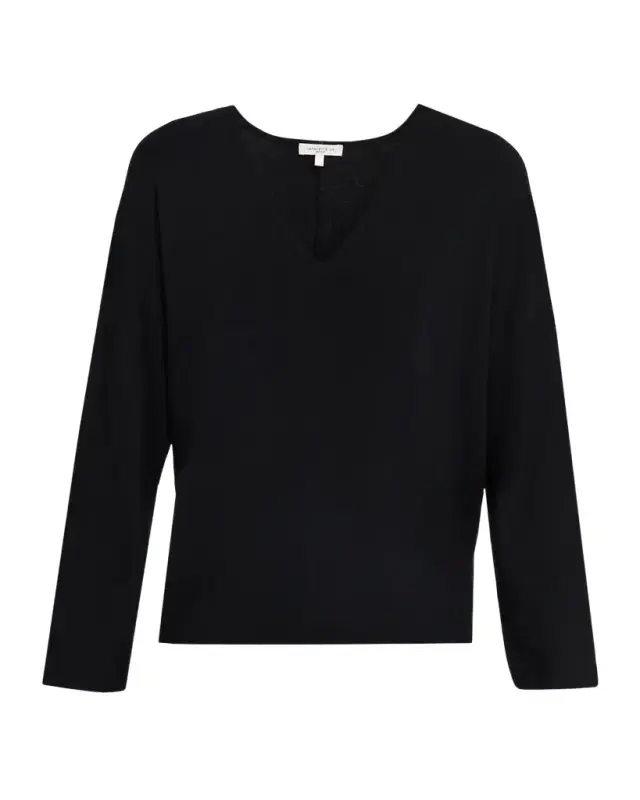 Lafayette 148 New York Ribbed V-Neck Sweater