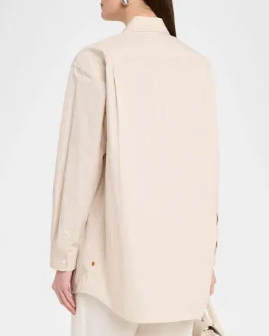 Lafayette 148 New York Striped Cotton Poplin Oversized Boyfriend Shirt | Thumbnail 3 Lafayette 148 New York Striped Cotton Poplin Oversized Boyfriend Shirt | Thumbnail 3