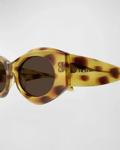 ALAÏA 99mm Acetate Oval Sunglasses | Thumbnail 3 ALAÏA 99mm Acetate Oval Sunglasses | Thumbnail 3