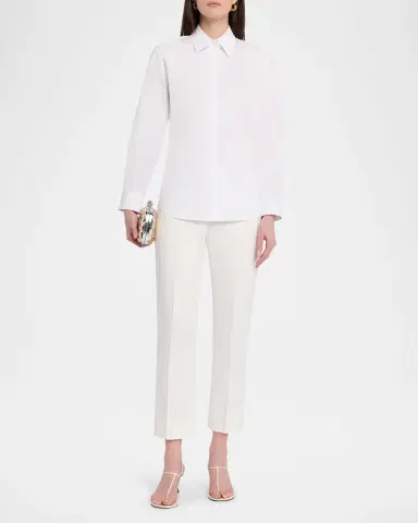 Lafayette 148 New York Cinched-Waist Cotton Poplin Shirt | Thumbnail 2 Lafayette 148 New York Cinched-Waist Cotton Poplin Shirt | Thumbnail 2