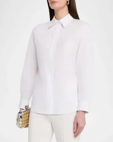 Lafayette 148 New York Cinched-Waist Cotton Poplin Shirt | Thumbnail 4 Lafayette 148 New York Cinched-Waist Cotton Poplin Shirt | Thumbnail 4