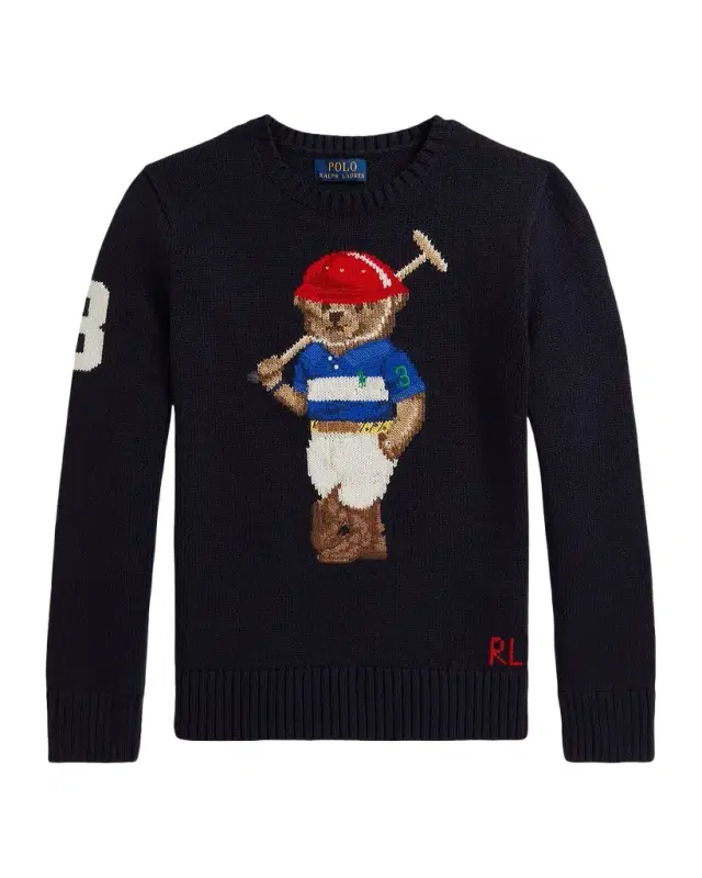 Polo Ralph Lauren Boy 's Polo Bear intarsia Crewneck Sweater
