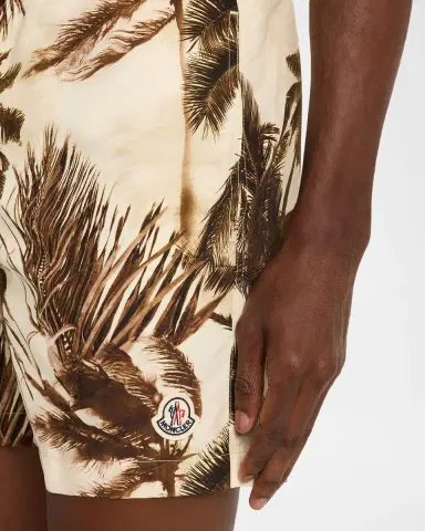 Moncler Men's Tropical-Print Swim Shorts | Thumbnail 4