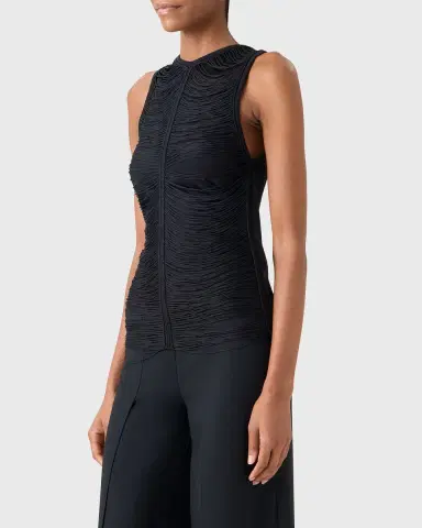 Akris Trapezoid Embroidered Sleeveless Blouse | Thumbnail 3