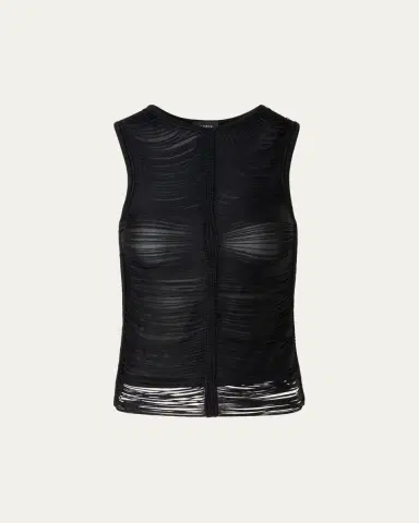 Akris Trapezoid Embroidered Sleeveless Blouse | Thumbnail 4