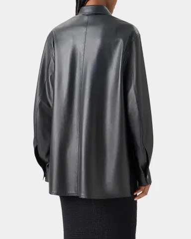 Akris Leather Button-Down Shirt | Thumbnail 2
