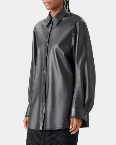 Akris Leather Button-Down Shirt | Thumbnail 5