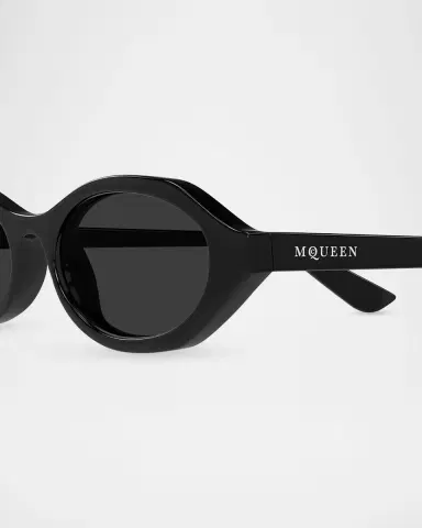 Alexander McQueen 51mm Acetate Oval Sunglasses | Thumbnail 3 Alexander McQueen 51mm Acetate Oval Sunglasses | Thumbnail 3