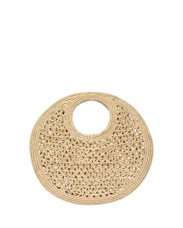 Le Petite Crochet Raffia Top-Handle Bag