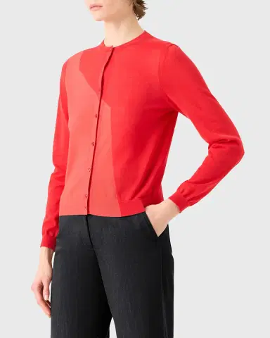 Akris Crewneck Silk-Blend Cardigan | Thumbnail 3 Akris Crewneck Silk-Blend Cardigan | Thumbnail 3