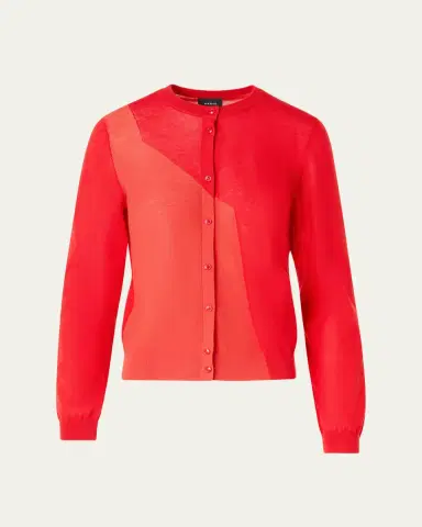 Akris Crewneck Silk-Blend Cardigan | Thumbnail 5 Akris Crewneck Silk-Blend Cardigan | Thumbnail 5