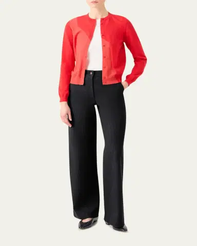 Akris Crewneck Silk-Blend Cardigan | Thumbnail 6 Akris Crewneck Silk-Blend Cardigan | Thumbnail 6