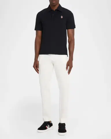 Moncler Men's Monogram Logo Nylon Polo Shirt | Thumbnail 2 Moncler Men's Monogram Logo Nylon Polo Shirt | Thumbnail 2