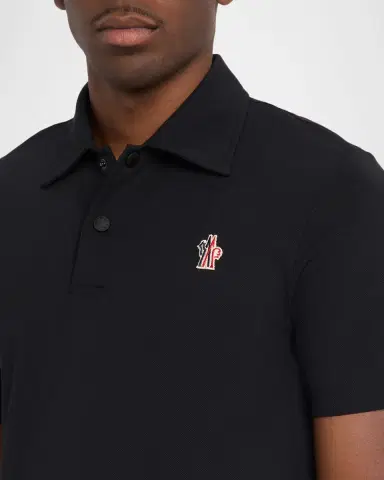 Moncler Men's Monogram Logo Nylon Polo Shirt | Thumbnail 5 Moncler Men's Monogram Logo Nylon Polo Shirt | Thumbnail 5