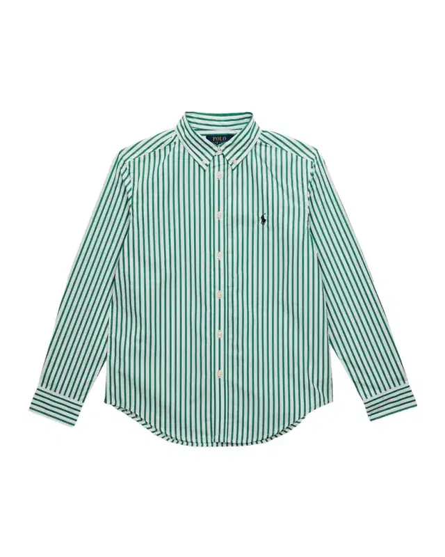 Boy 's Striped Cotton Poplin Shirt, Size S-XL