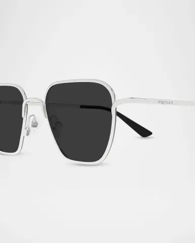 Alexander McQueen Men's AM0561S-001 Metal Square Sunglasses | Thumbnail 3 Alexander McQueen Men's AM0561S-001 Metal Square Sunglasses | Thumbnail 3