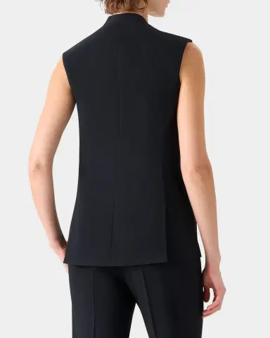 Akris Martina Cool Wool Single-Breasted V-Neck Vest | Thumbnail 2 Akris Martina Cool Wool Single-Breasted V-Neck Vest | Thumbnail 2