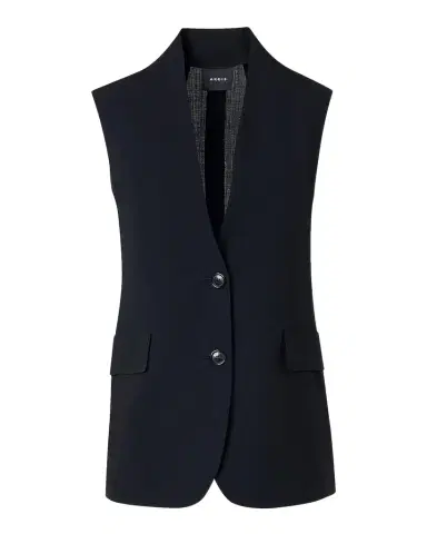 Akris Martina Cool Wool Single-Breasted V-Neck Vest | Thumbnail 1 Akris Martina Cool Wool Single-Breasted V-Neck Vest | Thumbnail 1