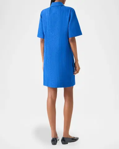 Akris Short-Sleeve Cotton Stretch Denim Mini Polo Dress | Thumbnail 2