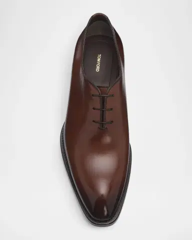 Tom Ford Men's Wholecut Leather Oxford Shoes | Thumbnail 4