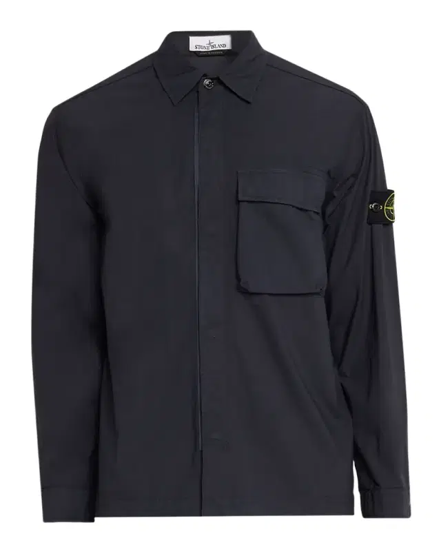 Men 's Cotton Concealed Snap-Front Shirt