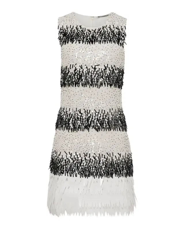 Stripe Embellished Sleeveless Mini Dress Stripe Embellished Sleeveless Mini Dress
