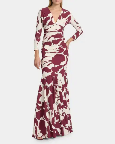 Chiara Boni La Petite Robe Riensen Floral-Print Mermaid Gown | Thumbnail 4