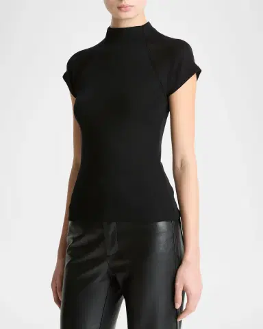 Vince Raglan Cap-Sleeve Wool Top | Thumbnail 4